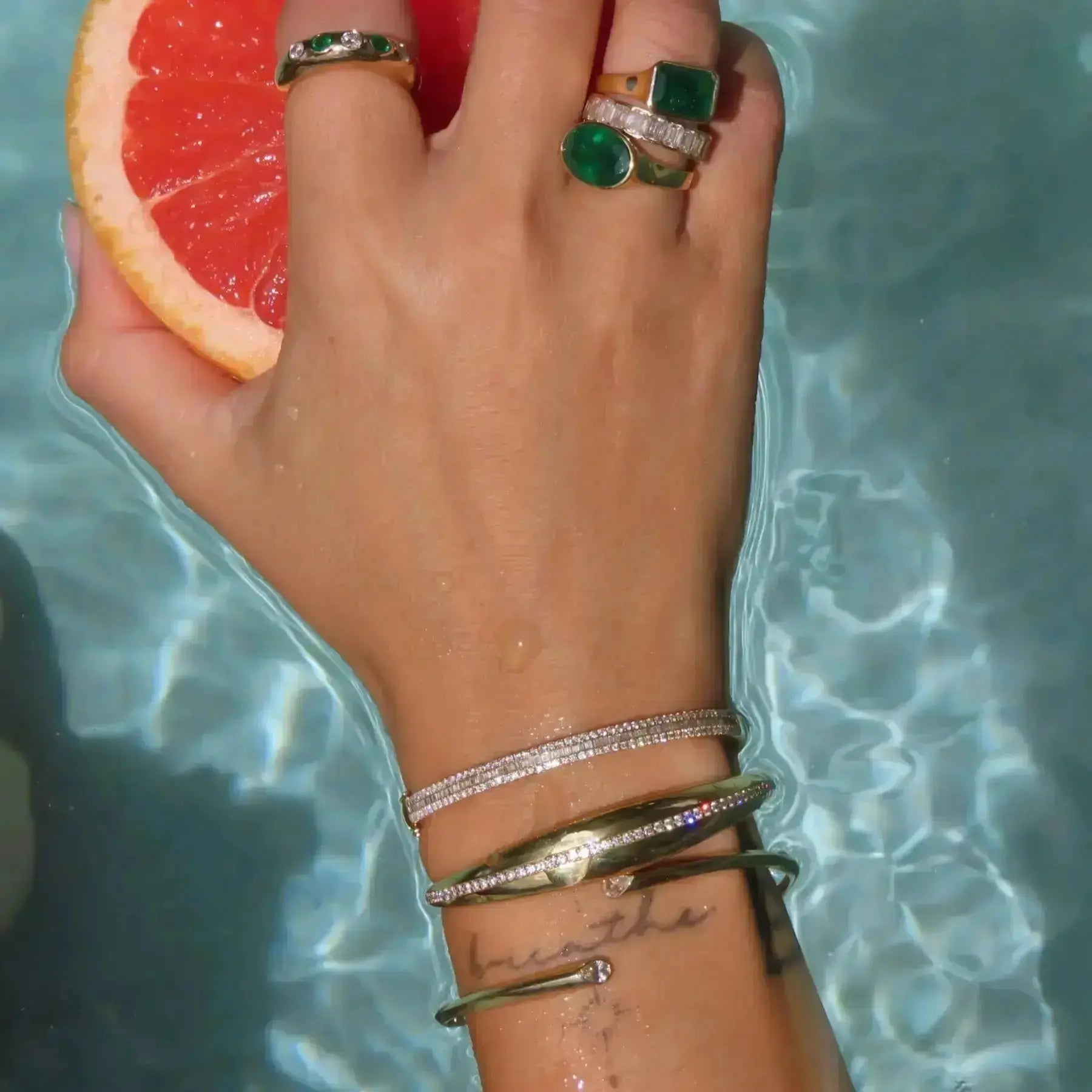 Double Row Diamond Bangle - Image 5