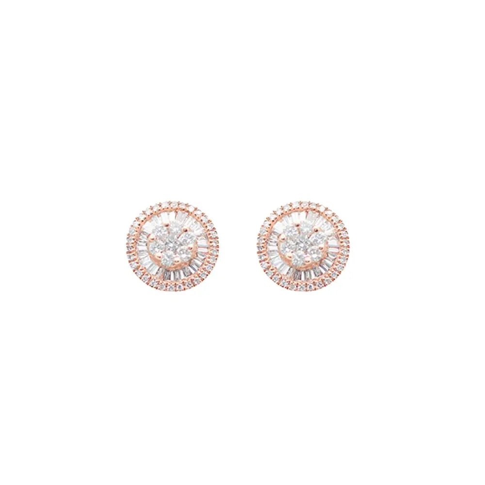 Diamond Halo Stud Earrings