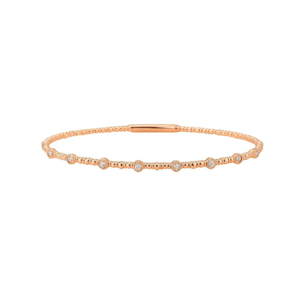 Dot Diamond Flexible Bangle in 18K Gold - Image 2