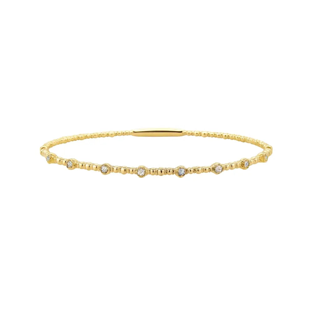 Dot Diamond Flexible Bangle in 18K Gold