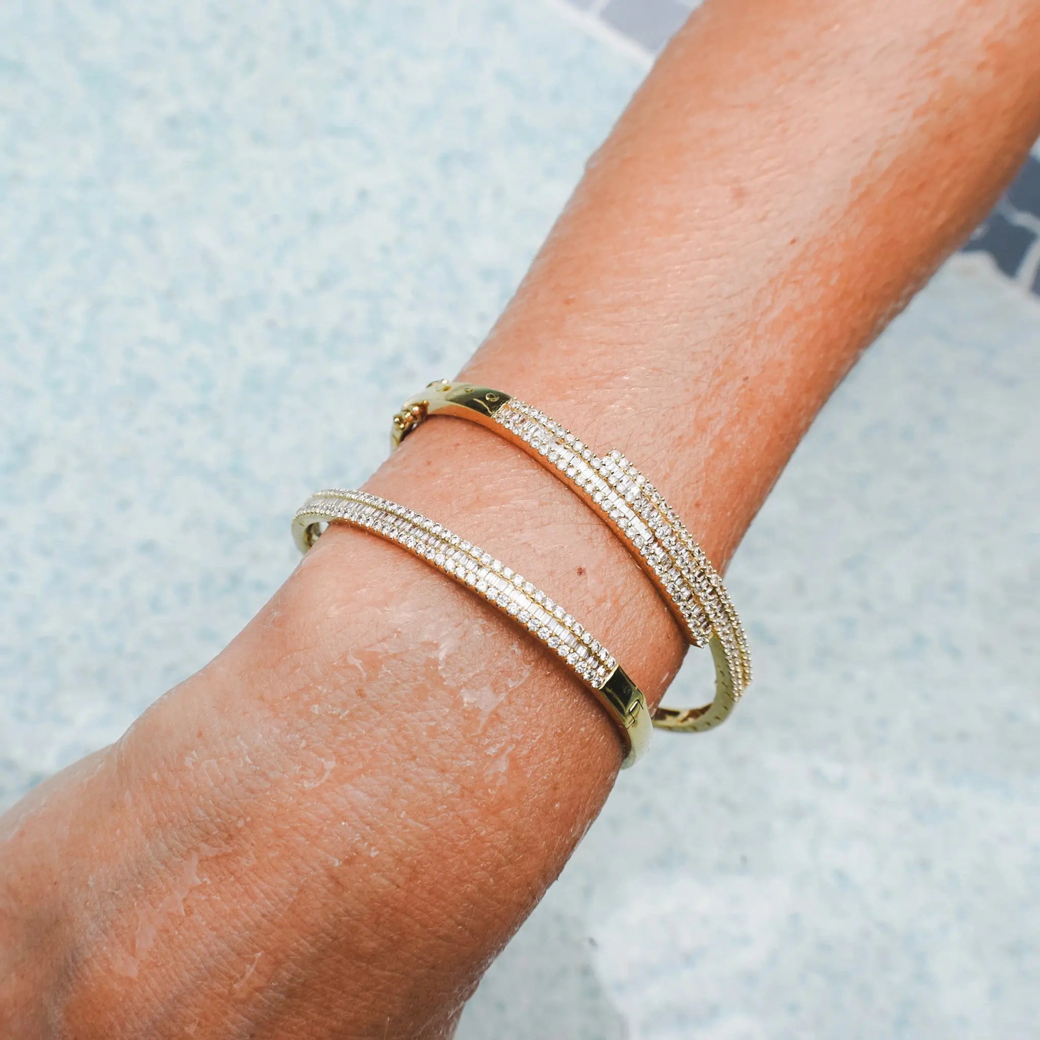 Double Row Diamond Bangle - Image 2