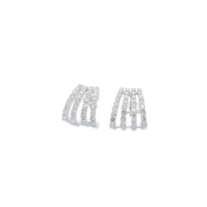 Four Rows Diamond Earrings