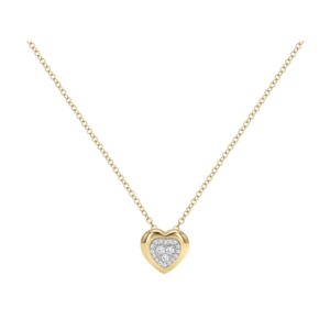 Framed Pav?? Diamond Pendant Necklace in 18K Yellow Gold