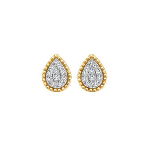Teardrop Diamond Halo Stud Earrings